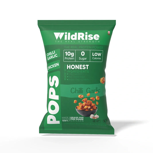 Chilli garlic chicken popcorn, high-protein and crispy, a bold snack for kids, movies, or spicy lovers.